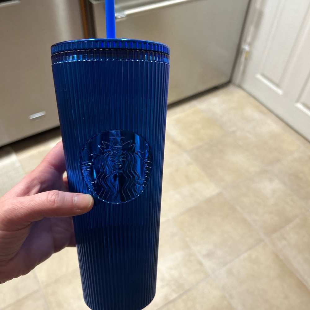 Starbucks Blue Tumbler with Straw